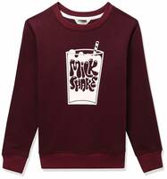 Blink Street Girl's Cotton Crew Neck Sweatshirt (BS-1462-90_Wine_3 4 Years)