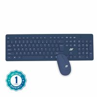 Ant Value FKBRI05 Multimedia Wireless Keyboard & Mouse Combo, Compact Light-Weight for PCs, Laptops & Smart TV (Blue)