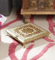 MDF With Brass Sheet Pooja Chowkie, By Art of Jodhpur