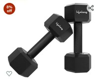 Lifelong PVC Hex Dumbbells Pack of 2 for Home Gym Equipment Fitness Barbell|Gym Exercise|Home Workout, Gym Dumbbells|Dumbbells Weights for Men & Women (6 Months Warranty)