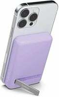 Belkin 5000 mAh Magnetic MagSafe Compatible Wireless Power Bank with Stand, Sleek Design for iPhone 15, 14, 13 and 12 Series, Compatible with MagSafe Covers – Purple