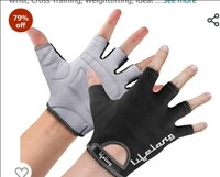 Lifelong Suede Exercise Gym Gloves for Men Workout with Wrist, Cross Training, Weightlifting, Ideal for Cycling, Bike Riding and Other Sports Activities (Medium, Llgg02, Grey & Black) 