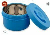 SUGAR Stainless Steel Insulated Lunch Box/Tiffin Carrier/Lunch Carrier/Tiffin Box/Tiffin for School, Office and Gifting (Microwave Safe, Set of 1, Blue)