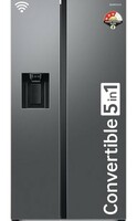 Samsung 633 L 3 Star Convertible 5-in-1 Digital Inverter Side By Side WiFi Embedded Refrigerator (RS78CG8543S9HL, Silver, Refined Inox, 2023 Model)