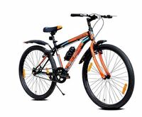 Leader Spyder 27.5T MTB Cycle/Bike Single Speed with Complete Accessories for Men - Matt Black/Orange Ideal for 15+ Years | Frame: 19 Inches
