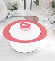 Zinna Pink Plastic & Steel Thermoware 750ML Casserole, By Trueware