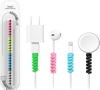 HUMBLE® Spiral Charger Cable Protector Data Cable Saver Charging Cord Protective Cable Cover Set of 2 (8 Pieces)