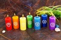 Parkash Candles Parrafin Wax Chakra Candle Candle (Multicolor, Pack of 7)