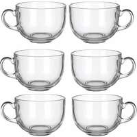 TENFIRE® Clear Glass Coffee Cup,Glassware Tea Cup - 6 Pieces, White, 150 ml Round