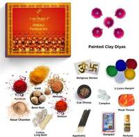 OM bhakti Diwali Terracotta  (25 Pieces, Orange)