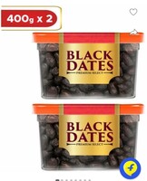 Manna Black Dates - 800g (400g x 2 Packs) | Select Premium Organic Handpicked Dates | Khajoor | Khajur | Soft Dried Healthy Snack | Soft & Juicy texture | Zero  in Iron, Fibre & Vitamins Dry Dates 

