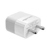 Amazon Basics 35W Wall Charger, Dual Port with USB-C and USB-A Charging Adapter, for iPhones, Ipads, Android Phones, Tablets, GPS Devices, Macbooks, Nexus Devices, White