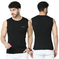Boldfit Vest for Men Multipurpose Sando for Men for use in Gym, Running, Outdoor Black Baniyan for Men Sleeveless Undershirts for Men Round Neck Men Baniyan Quick Drying, Breathable Men Vest 