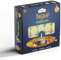 Shubhkart Tejas Ghee T-light Candle (Pack of 50) Candle (Yellow, Pack of 50)
