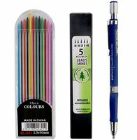 KABEER ART Super Combo Mechanical Pencil with 5 Black Lead Refills And 12 Color Lead Refills