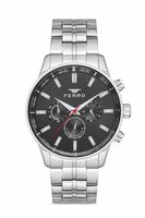 Ferro Chronograph Black Round Dial Men's Watch with Bracelet Strap