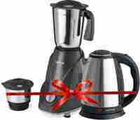 Lifelong LLMGEK03 Mixer Grinder 500 W (2 Jar, Black) with Electric Kettle 1.5 Litre 1500W Soup (Silver) Super Combo