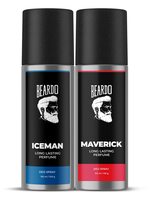 Beardo Iceman and Maverick Perfume Body Spray Combo 150 ml | Long lasting freshness for Men | Prevents Body Odor | Gifts For Men | Deo combos for men