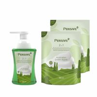 PERISAFE 2-in-1 Gentle Foaming Handwash Australian Green Apple 250ml bottle + 250ml Refill - 2 Nos (Pack of 3= 750ml) | Moisturizing and Antibacterial | Rich Foam