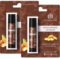 The Man Company Nourishing Lip Balm for Soft & Moisturised Lips - Pack of 2 | Enriched with Vitamin E, Almond & Olive Oil | Prevents Dry, Chapped Lips