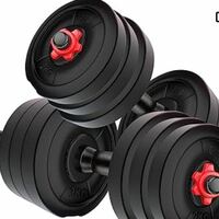 Kore PVC DM 4-40 Kg (Black/Black-Red/3 IN 1 Convertible) Dumbbells Set and Fitness Kit for Men and Women Whole Body Workout