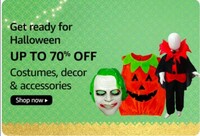 Upto  70% off on Halloween Costumes décor and accessories