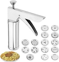 [100 coupon] Ritu Stainless Steel Kitchen Press with Different Types of Jalies, Murukku Maker/Bhujiya Maker/Noodles/Cookies/Namkeen/Chakali Maker/Sev Maker/Farsan Maker/Gathiya Maker