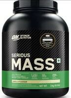 [10% coupon] Optimum Nutrition (ON) Serious Mass High Protein High Calorie Weight Gainer Powder - 3 kg (Vanilla) with Vitamins and Minerals, Suitable for Vegetarians