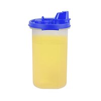 SIMPARTE Air-Tight & Leak Proof Plastic Oil Pourer Sauces, Olive & Refined Oils, Easy Flow, BPA Free, Refrigerator Safe, Blue (Set of 1, 585ml)