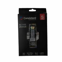 Consistent 256GB NVMe PCIe M.2 SSD 2280, 3D NAND with SLC Cache, Up to 2200MB/s, 5 Years Warranty