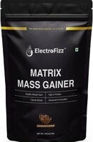 [300 coupon] ElectroFizz Matrix Mass Gainer | Weight Gainer with 25+ Essential Vitamins & Minerals, 3gm Creatine, 12gm Protein, 69gm Carbs and 365 Calories -1kg, 30 Servings (Chocolate)