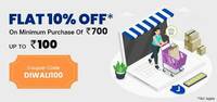 FLAT 10% OFF* On Minimum Purchase Of     ₹ 700 UP TO   ₹ 100