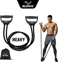 SLOVIC Exercise & Stretching Resistance Band Set For Men & Women Workout Heavy Resistance Tube  (Black)