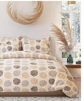 THE HOME STYLE Cotton Elastic Fitted All Around Printed Queen Size Double Bed Bedsheet wih 2 Pillow Cover (60"x78", Twilight Hush)