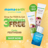 MamaEarth Weekend Sale-Buy for Rs.599 & get 3 Bestsellers free worth Rs.897
