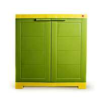 Cello Novelty Plastic 2 Door Compact Storage Cupboard (Green and Yellow)