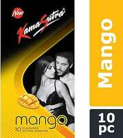 KamaSutra Mango Flavoured Dotted Condoms for Men 10 Count
