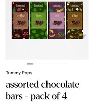 Tummy Pops Assorted Chocolate Bars - Pack of 4