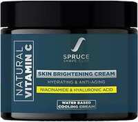 Spruce Shave Club Vitamin C Skin Brightening Cream for Men and Women with 1% Hyaluronic Acid | Skin Brightening and Anti Ageing Cream for Fine Lines, Wrinkles and Dark Spot Removal 50g