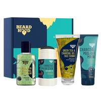 Beardhood Charcoal Facial Kit For Men | Peel Off Mask, Face Wash, Face Scrub & Face Mask Stick | For Blackheads, Whiteheads, Acne & Glowing Skin | Zero Toxin