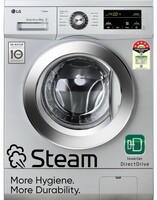 LG 8 Kg 5 Star Inverter Direct Drive Fully Automatic Front Load Washing Machine (FHM1408BDL, Steam, In-Built Heater, Touch Panel, Silver)