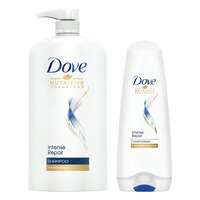 Dove Intense Repair Shampoo 1 Litre + Conditioner 175ml, Combo | For Dry and Damaged Hair | Enriched with Fibre Actives | Strengthening Shampoo for Smooth & Strong Hair