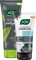 Joy Activated Charcoal Face Wash 150ml | Activated Charcoal Purifying Face Scrub 200ml (Combo Pack)