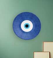 Evil Eye Multicolour Ceramic Wall Plate By Quirk India