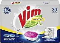 Vim Matic Dishwash All-In-One Tablets | Suitable For All Dishwashers | With Powerful Enzymes To Cut Through Grease And Tough Stains [Apply 7% Coupon]