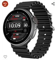 Fire-Boltt Asteroid 1.43” Super AMOLED Display Smart Watch, One Tap Bluetooth Calling, 466 * 466 px Resolution, 123 Sports Modes, in-Built Voice Assistance, 350mAh Large Battery (Black) 