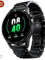 Fire-Boltt Talk 2 Pro Ultra 1.39" Round Display Stainless Steel Luxury Smart Watch, Bluetooth Calling & 360 Health Monitoring, 123 Sports Modes, Inbuilt Voice Assistant (Black) 