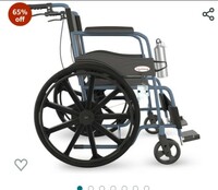 Lifelong Wheelchair, Old Age Parents & Patients at Home, Manual Foldable Wheelchair for Use, Manual Wheelchair, Swinging Armrest & Double Crossbar (LLWC09, Black) 