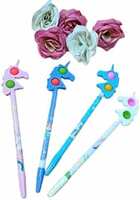 AMANVANI Unicorn Pop It Pen For Girls Fidget Pen For School Stylish Gel Pen For Kids Birthday Return Gifts (pop it pen 2 piece)