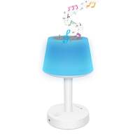 Portronics iLUMI, a Portable LED Lamp with Bluetooth Speaker, Color Changing LED Mood Light, 2000mAh Rechargeable Battery, Built-in Mic for Calls, Bluetooth Music from Mobiles (White)